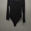 MANGOPOP Deep V Neck Long Sleeve Bodysuits for Women Sexy Going Out Tops Body Suits (Medium)
