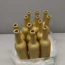 Sliner 12 Pcs Glitter Wine Bottles Glass 750ml Wine Bottles Vintage Vase for Flowers Wedding Decor Centerpiece Christmas Party Favor DIY Crafts(Gold)