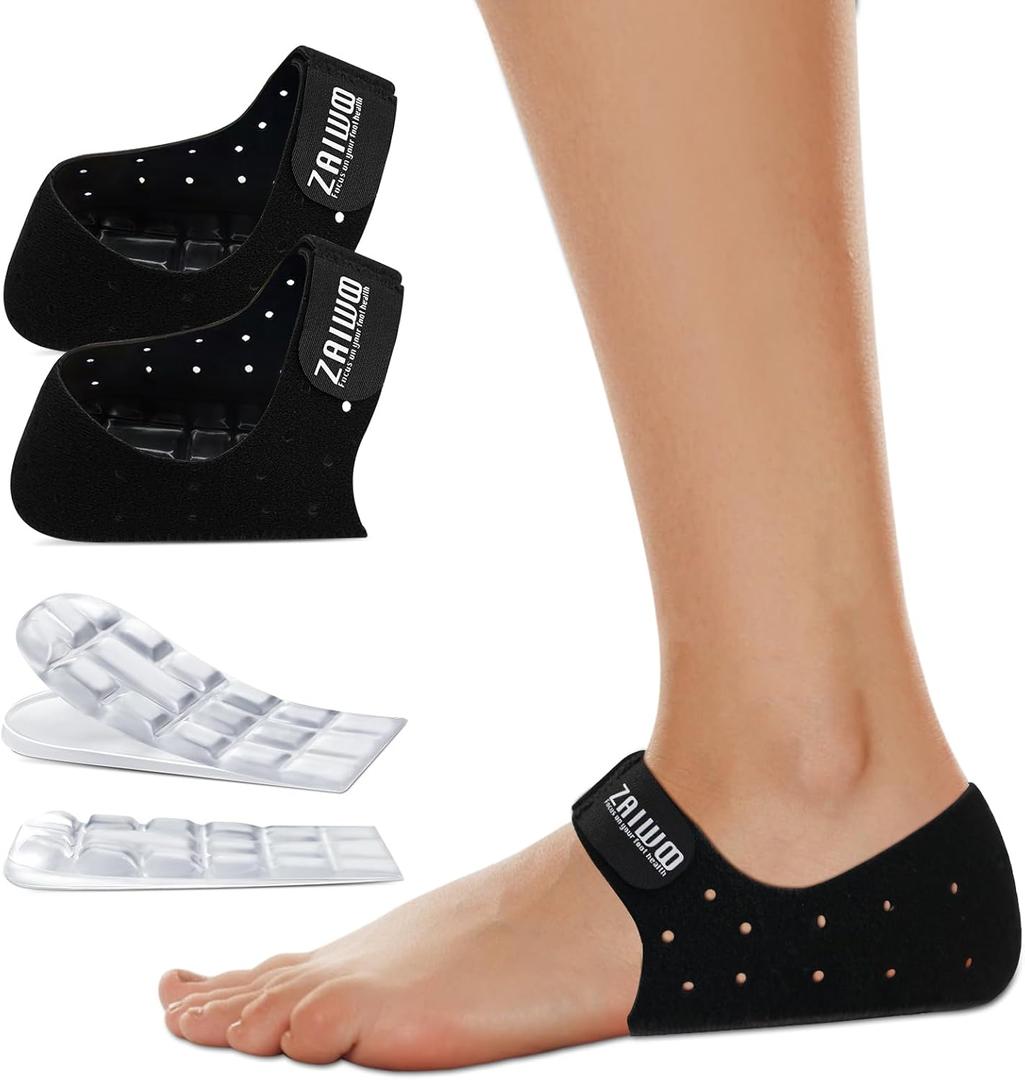 Adjustable Heel Cups for Heel Pain Relief, Heel Spur Relief Products, Provide Supportive and Cushioning Gel Heel Pads Cushion for Achilles Tendonitis (Clear)