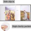 Small Photo Album 4x6 100 Pockets with Writing Space Linen Cover Picture Book Holds 4x6 Photos for Wedding, Baby, Family, Graduation (Khaki)