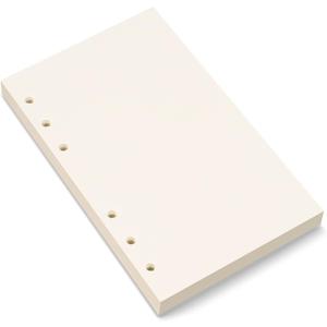 A6 Blank Refill Paper, 6 Holes Pouched Loose Leaf Paper for A6 Personal Binder Planner, 80 Sheets/160 Blank Pages, 4.1 x 6.6 inches, Beige (1)