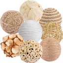 Set of 8 Decorative Balls for Bowls2.36 inch Wicker Rattan Balls Decorative Orbsvase fillers for centerpiecesBowl fillers for Home Decor (8)