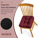 downluxe Chair Cushions for Dining Chairs 4 Pack, Tufted Indoor Chair Pads with Non-Slip Bottom, U-Shaped Kitchen Chair Cushions, 17"x17"x4", Burgundy