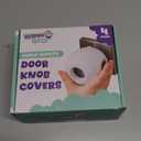 Child Safety Door Knob Cover (4 Pack) Hard-to-Remove Dual-Lock Door Handle Covers for Kids - Reusable Baby Proof Door Knob Locks - Installs Easily, No Tools Needed (White)