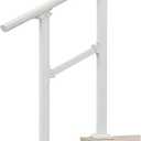 Handrails for Outdoor Steps & Indoor Stair Railing Kit, 1-2 Steps Safety Hand Rail for Porch & Deck (White-Straight)
