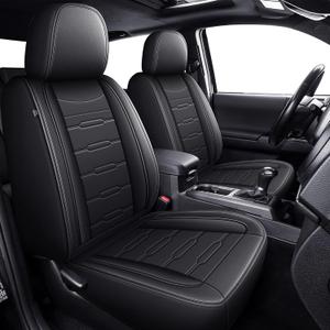 Seat Covers Fit for Tacoma:2005-2023 - Full Set Car Seat Covers Compatible with Toyota Tacoma - Truck Pickup Double/Crew Cab SR SR5 TRD Sport TRD Off-Road PreRunner Trims (5 Seats,Black)