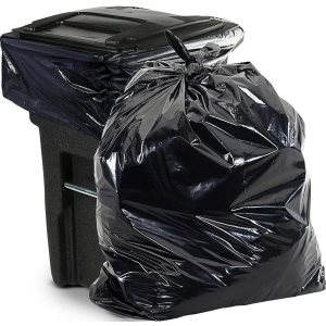 Aluf Plastics 65 Gal Black Heavy Duty Garbage Bags 1.5 Mil - 50"x 48" - Pack of 50 - For Contractor, Outdoor, Construction, & Storage