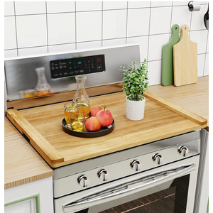 Noodle Board - Stove Top Cover for Electric, Gas, Wooden Stove - Decorative Rustic Kitchen Serving Tray, 30'' * 22'', Bright Wood