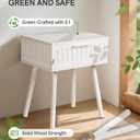 SUMGAR Farmhouse Nightstand Small White Modern Night Stand with Drawers Bedroom Bedside Table Nightstands Organiser Storage Simple Aesthetic Night Stands Side Table End Table for Small Space