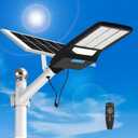 VISLOGeya Solar Street Light 20000LM, Solar Flood Lights Outdoor,IP67 Waterproof, Dusk to Dawn + Motion Sensor, Remote Control, Easy Install for Yard/Garage/Parking Lot (1 Pack)