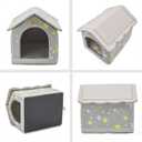 Jiupety Dog House Indoor, M Size Indoor Dog House for Medium and Small Dog, Warm Cave Sleeping Nest Bed for Cats and Dogs, Gray