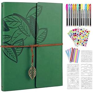 ZEEYUAN Leather Scrapbook Photo Album Journal Scrap Book, Mother Scrapbook Gift Mothers Day Gift for Mom from Daughter Son, Vintage Family Photo Scrap Book for Couples