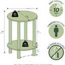 Furinno Turn-N-Tube Side Table, 2-Tier Round End Table, Toolless Assembly Night Stand, Bedside Table with Open Shelf, for Living Room, Bedroom, Espresso, 13.2" Wide