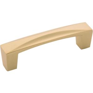 Hickory Hardware 1 Pack Solid Core Kitchen Cabinet Pulls, Luxury Cabinet Handles, Hardware for Doors & Dresser Drawers, 3 Inch Hole Center, Flat Ultra Brass, Crest Collection