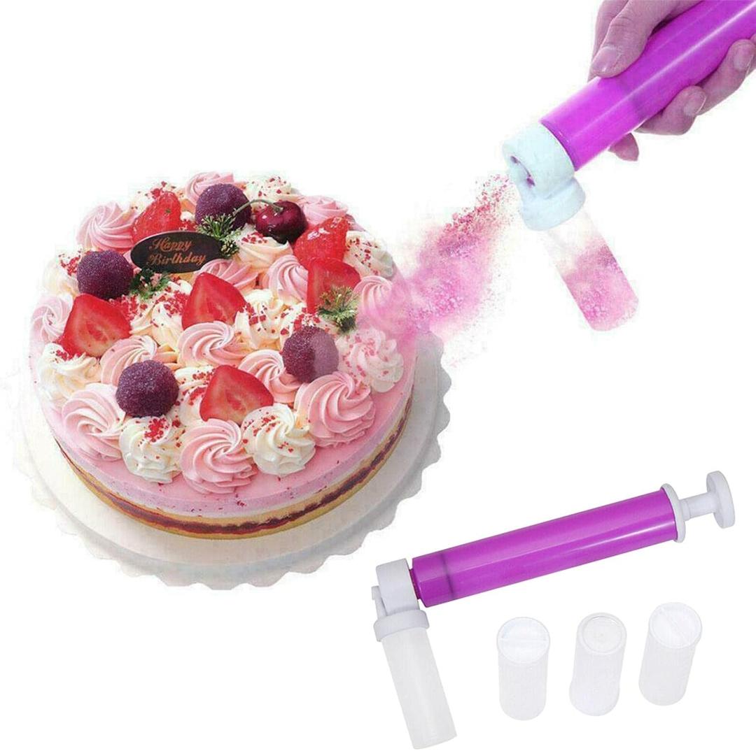 Manual Airbrush for Decorating Cakes,DIY Baking Cake Airbrush Pump Coloring Spray Gu-n with 4 Pcs Tube,for Kitchen Decorating Cakes Cupcakes Cookies and Desserts