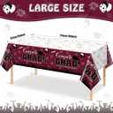6 Pack Graduation Tablecloth Party Decorations, Class of 2026 Congrats Grad Plastic Tablecover Party Supplies, Maroon Rectangle Graduation Table Decorations for College High School Party, 54 x 108Inch