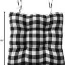 Vctops Farmhouse Buffalo Check Chair Pads with Ties Black and White Plaid Dining Chair Cushions Soft Comfy Square Seat Pads (Black A,16"x16")