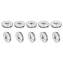 uxcell 10Pcs M5 Knurled Thumb Nuts, 304 Stainless Steel Round Knurled Flat Head Through Hole Handle Nut, Lock Adjusting Nuts, Thin Type, Silver