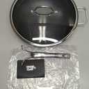 DOTCLAD Wok pan,Hybrid 13 inch Wok with Lid, PFOA Free Cookware,non stick Stainless Steel Woks & Stir-fry pans Nonstick, Dishwasher and Oven Safe, Works on Induction