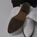 mysoft Women's Western Cowboy Boots Embroidered Mid-Calf Pointed Toe Cowgirl Boot White 6.5