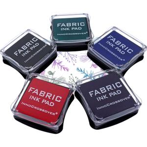 Stamp Pad, Fabric Ink Pad Stamps Set, 5 Colors Non-Toxic Pigment Ink Pad for Stamps, Rubber Stamps, Card Making Supplies, Wood, Fabric and Paper Surface. Stamps for Crafts (Pack of 5)