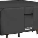 ULTCOVER 600D Tough Canvas Heavy Duty Square Patio Table and Chair Cover - Waterproof Outdoor General Purpose Furniture Covers 86 inch, Black