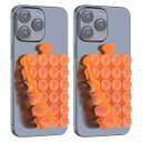 Upgrade 2PCS Silicone Suction Cup Phone Case Mount Holder, Phone Accessory Holder Non Slip Phone Suction Cup Mat for Mirror Bathroom Home Kitchen (Crystal Blue, Double Sided)