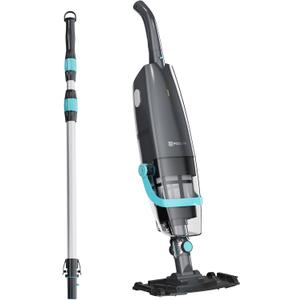 Cordless Handheld Pool Vacuum for Above Ground Pool,22 Gal/Min Suction, 60 Min Runtime, Dual-Phase Cleaning System, Obsidian