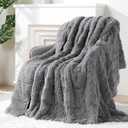 Super Fuzzy Soft Sherpa Fleece Weighted Blanket, 15 lbs Dual Sided Fluffy Heavy Weighted Blankets for Adults - No Bunching with Double Layers of Soft Inner Lining (60"x 80", 15 Pounds) (Grey)
