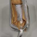 Abiudeng Large Capacity Makeup Bag Ladies Cosmetic Bag Travel Bag with Compartments Portable PU Leather Travel Makeup Bag with Handle (Checkerboard-Silver)