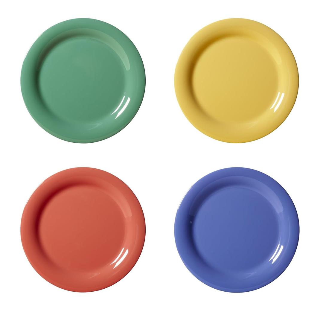 G.E.T. 7.5" Heavy-Duty Wide Rim Melamine Salad Plate (Set of 4)