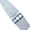 Ironing Board Cover and Pad, Resist Scorching and Staining, 15x54 Reflective Silicone Ironing Board Cover with Thick Padding Extra Thick with Elastic Edges 4 Fasteners (Blue Green)