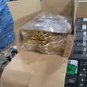 FERAHI Gold Chafing Dishes for Buffet Set of 6, 9.5QT Chafing Dish Buffet Set, Chafers and Buffet Warmers Set, Stainless Steel Food Warmers for Parties Buffet, Party Food Warmer Buffet Set with Tongs