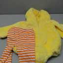 Twopumpkin Baby Chick Halloween Costumes Cute Infant Toddler Girl Boy Duck Costume Cape Sleeve Fuzzy Romper+Striped Leggings (Hooded Chicken 2pcs Yellow, 6-12 Months)