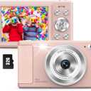 WONNIE Digital Camera 56MP, FHD 1080P Point & Shoot Camera with 32GB SD Card, 2 Batteries, and Lanyard, Ideal for Kids & Teens, Suitable Gift for Girls
