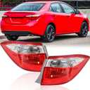 Outer Tail Lights Assembly Pair for 2014 2015 2016 Toyota Corolla Red Taillights Rear Back Brake Lamps Driver and Passenger Side,Chrome Housing Clear Lens