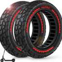 BANGTING 2PCS Upgrade 50/75-6.1 Scooter Off-road Solid Tires, 8.5x2 inches Tires Tubeless for Gotrax GXL V2/XR/APEX, 8 1/2 x2 Tire Replacement for Hiboy S2, Xiaomi 3 Lite/3/Pro 2/1s/M365 (Red, Off-Road (NO Tools))