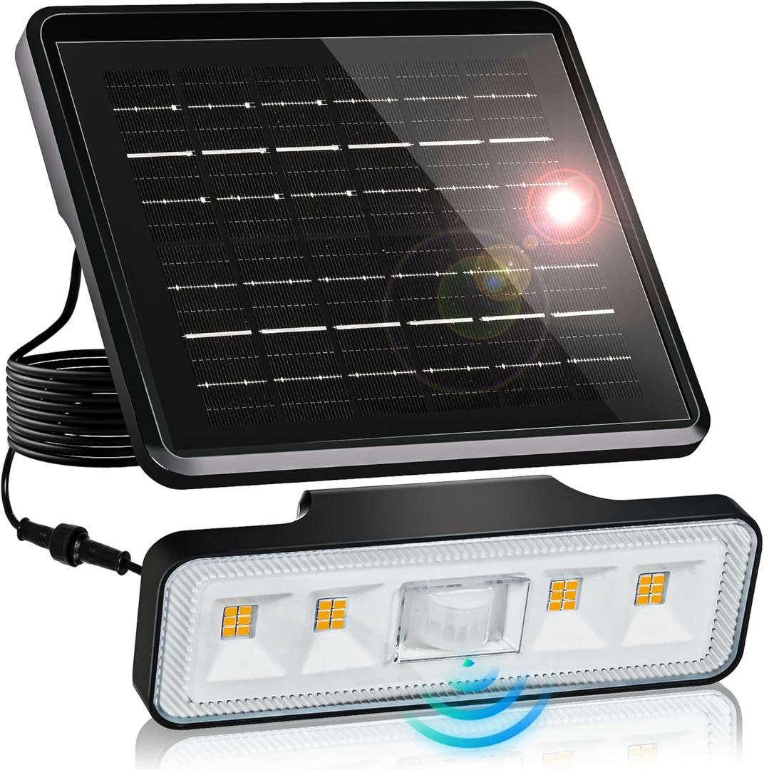 Solar Flood Lights Outdoor 4000Lm, Motion Lights Removable, IP67 Waterproof Spot Light Outside, Solar Powered Security Light for Garage Yard Porch Patio Fence Garden(4000K) 1 Pack