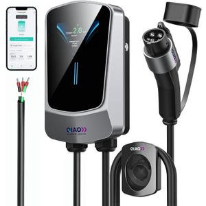 QIAO Level 2 EV Charger J1772,48A/11.5KW,Wall Charging Station,25ft Cable