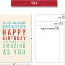 4 x Funny Birthday Card for Grandson, Happy Birthday Gifts for Grandson, Sweet Bday Greeting Card from Grandpa Grandma, Best Grandson Bday Gift Ideas