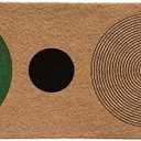 Luvadian Mid Century Modern Boho Door Mat - Boho Welcome Mat, Modern Green and Black Indoor/Outdoor Entrance Mat, 17x30 Inch