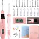 INMAKER Light up Crochet Hook Set, 18in1 Lighted Crochet Hook with Counter, Crochet Needles Gifts for Beginners, Arthritic Hands(2.0-14.0mm)