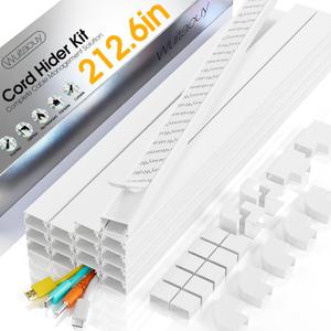 212.6in Cord Hider Wall, Cord Covers for 2-3 Wires on Wall, Paintable Cable Hider Raceway, Easier Set-up Wire Hider Wire Covers for Cords on Wall, Self-Adhesive Cable Cover, W0.95 H0.55in, White
Amazon's Choice