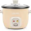 AROMA Mini Rice Cooker, 2-Cup (Uncooked) / 4-Cup (Cooked), Grain Cooker, Soup Maker, Oatmeal Cooker, Auto Keep Warm, 1 Qt, Milk Tea color