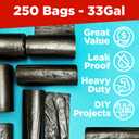 ToughBag 30-33 Gallon Trash Bags Heavy Duty, 32 x 38" Black Garbage Bags (250 COUNT) 30+, 32 Gallon Trash Bags - Made In USA