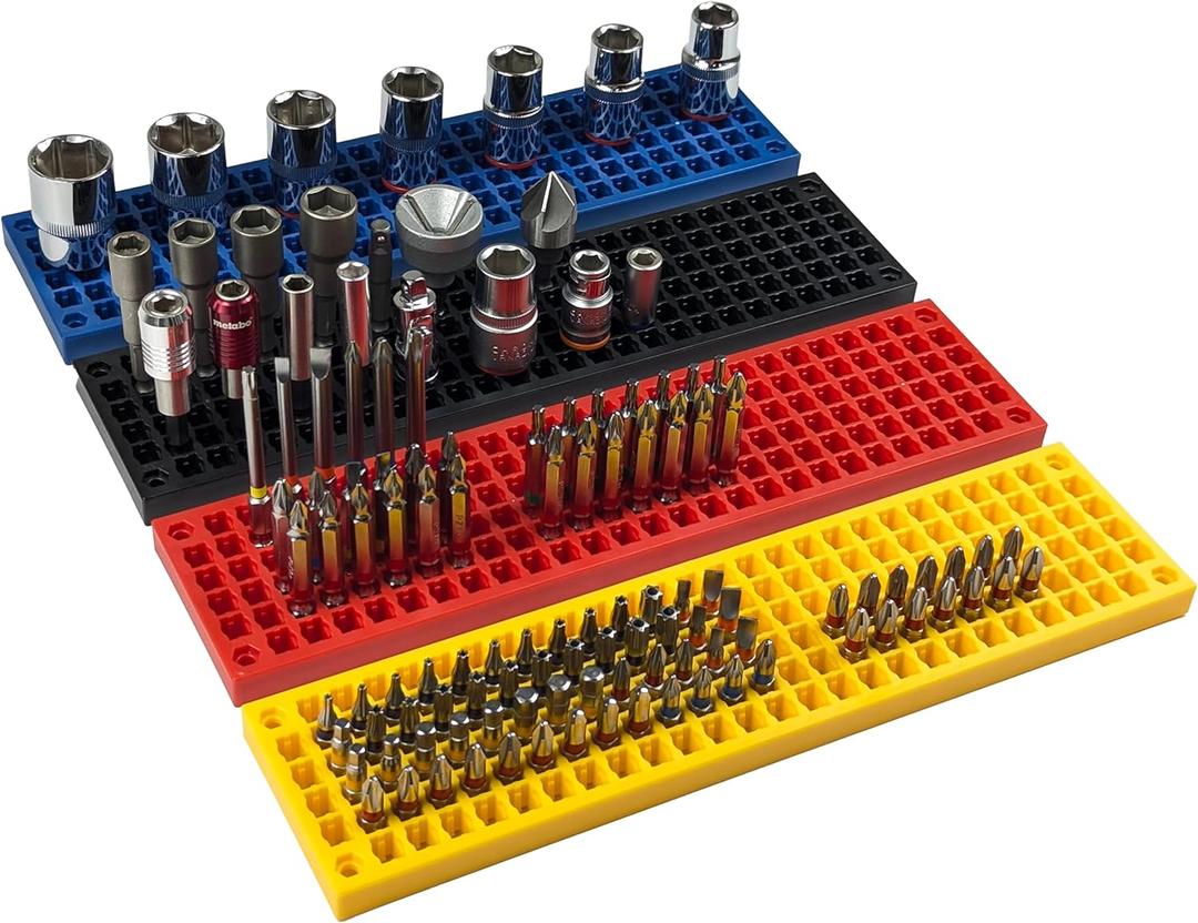 FREE ZONE - 4 PCS Bit Organizer Set  158-Hole Bit Storage  1/4" Hex Bits & Drive Bits Adapter Storage  Toolbox Storage (Tools Not Included)