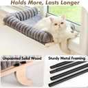 valigogo Cloud-Soft Cat Window Sill Perch with Zipper Designed Cushioned Bed, Supportive Cat Window Seat with Premium Solid Wood & Sturdy Metal Frame, Pet Hammock Bed for Large Cats (Medium(21.7''x15''), Gray)
