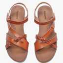 Ataiwee Women's Flat Slide Sandals - Comfortable Slip-On with Ankle Strap,Casual Open Toe Design,Hook-and-Loop Closure Summer Sandals, Size 8,5