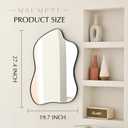 Irregular Wall Mirror Black Wave Shaped Metal Framed Wall Mirror for Bathroom Bedroom Entryway Living Room Wall Decor 28" L x 20" W 2304B