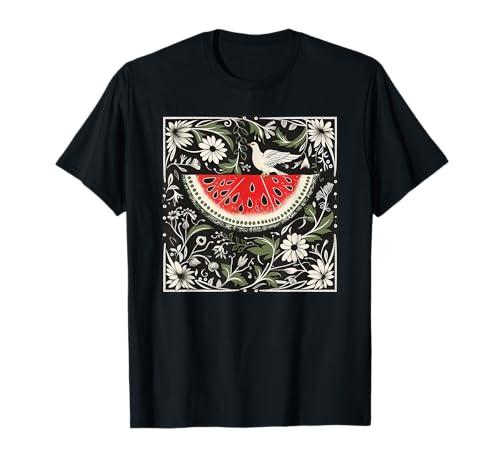Free Palestine Fruits Watermelon Map T-Shirt Size XL